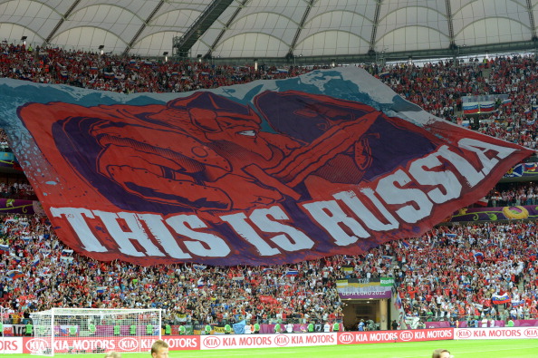 Russian fans_with_giant_banner_v_Poland_Warsaw_June_12_2012