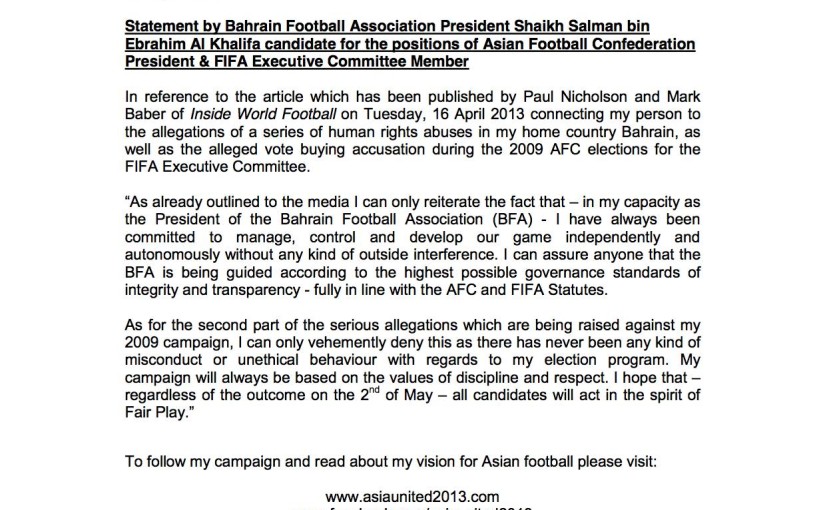 1.Statement - Response to Inside World Football Article1 copy