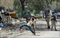 Iraqi kids playing football