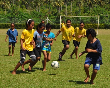 Samoan kids playing football