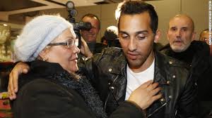 Zahir Belounis with mother