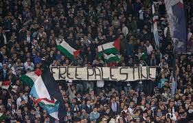 Palestine flag in crowd