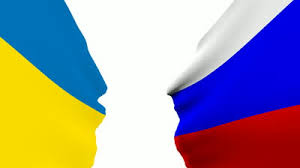 Russia and Ukraine flags