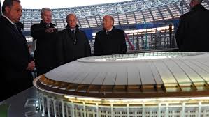 Putin reviews 2018 stadia with Blatter