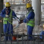 Qatari construction workers