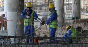 Qatari construction workers