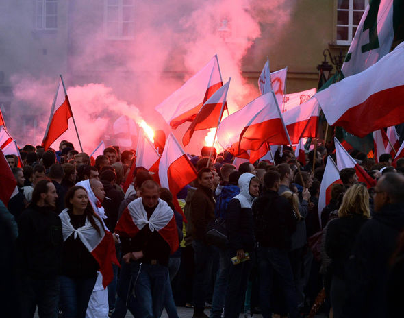 Polish refugee protest