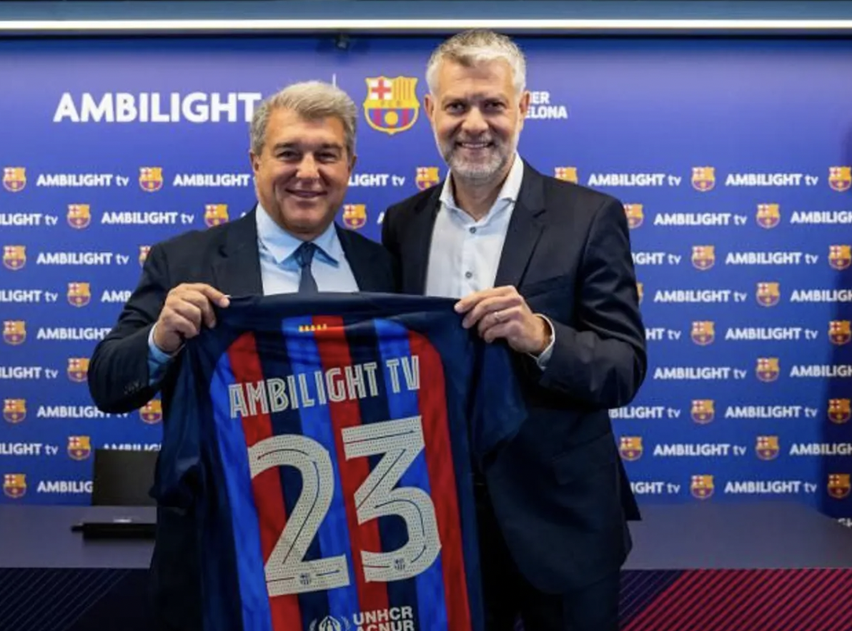 FC Barcelona sign partnership with TP Vision to put Ambilight TV's name on  the sleeve of the men's football team's shirt